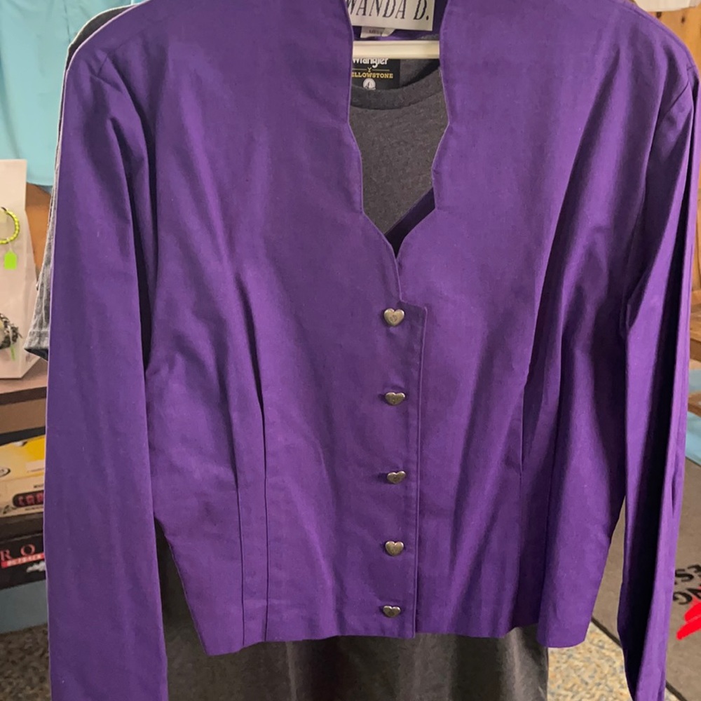 Ladies crop long sleeve vintage western shirt